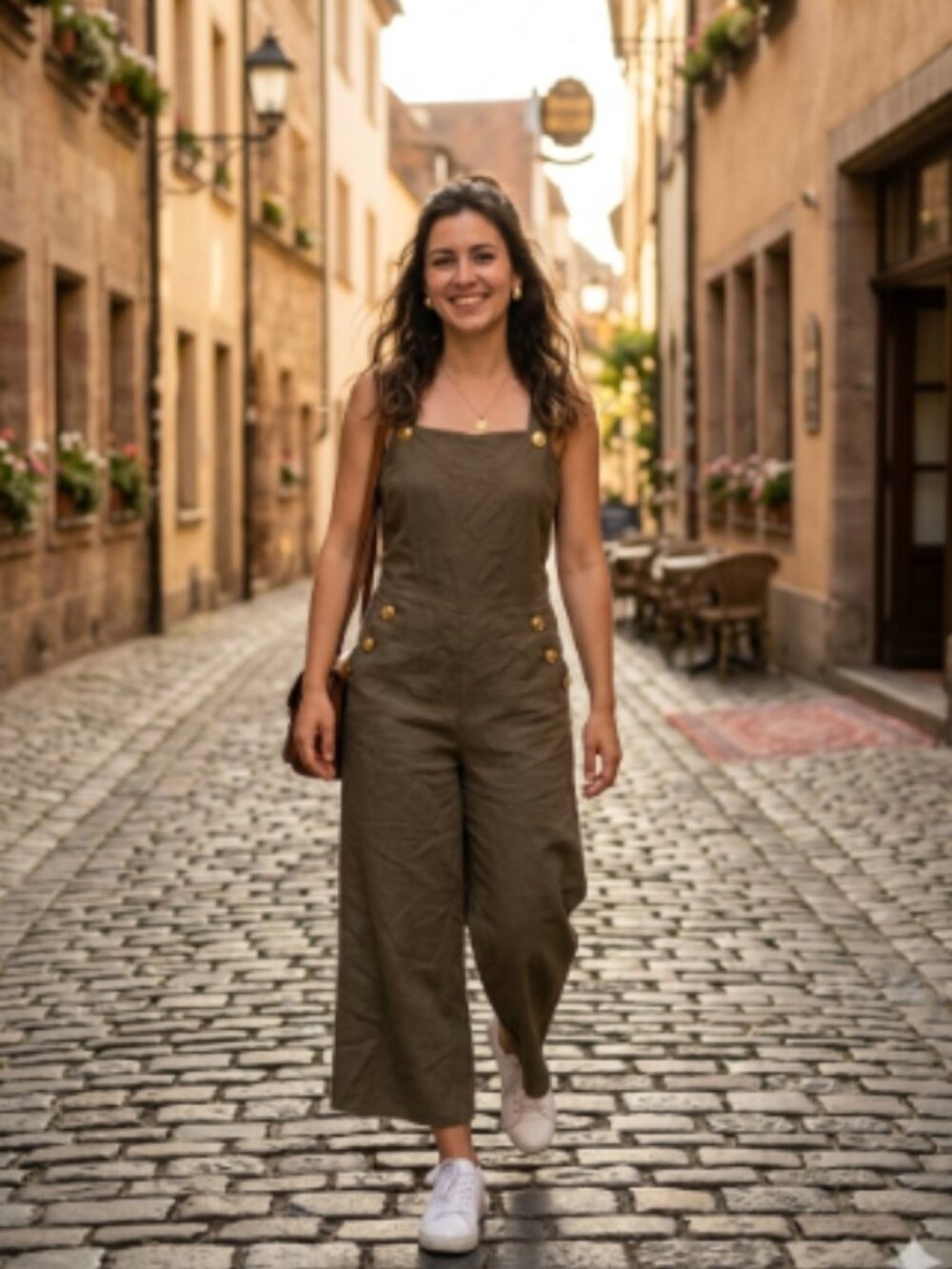 Monteau Los Angeles Linen Rayon Smocked Wide Leg Cropped Jumpsuit Small